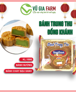 [BÁNH TRUNG THU CHAY] Bánh Nướng Trung Thu Đồng Khánh Chay Đậu Xanh (150g) Chính Hiệu Bông Lúa Vàng